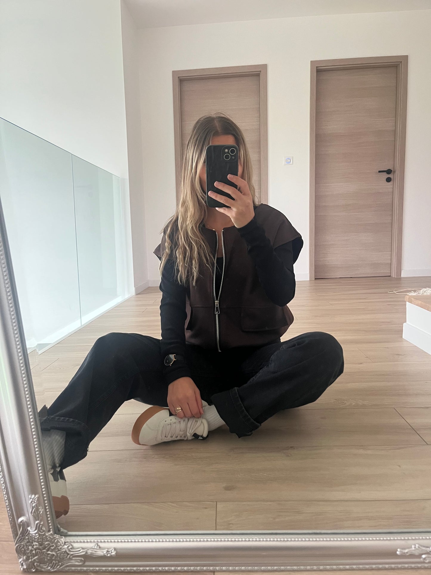Veste sans manche brun