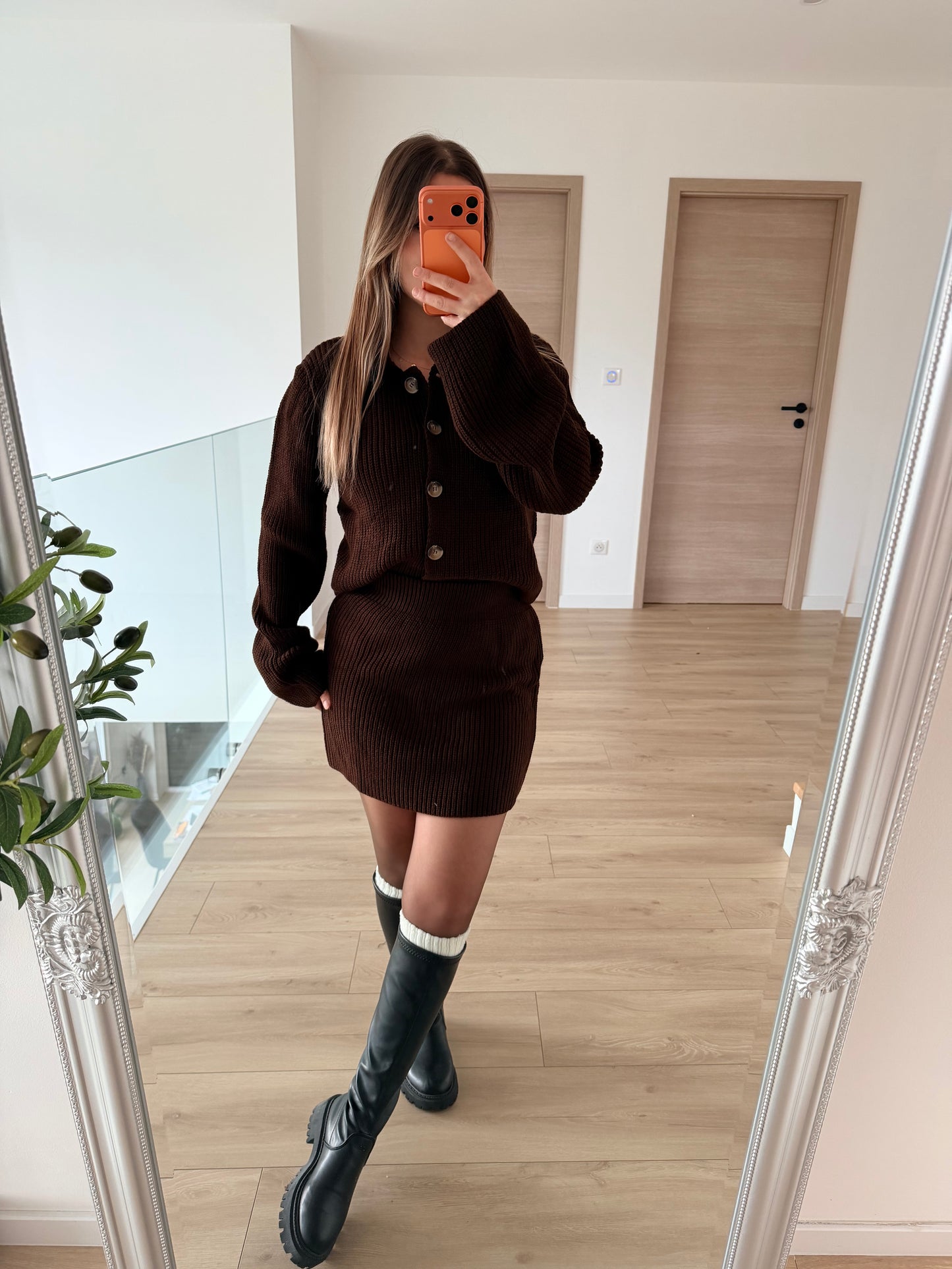 Ensemble maille jupe + cardigan