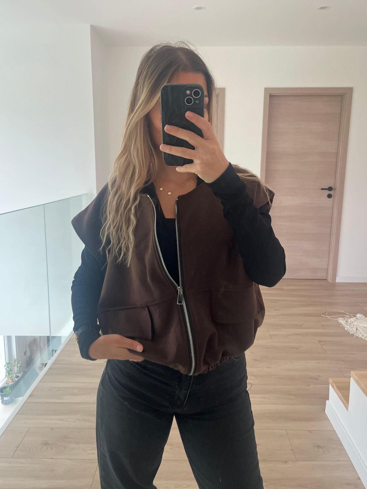 Veste sans manche brun