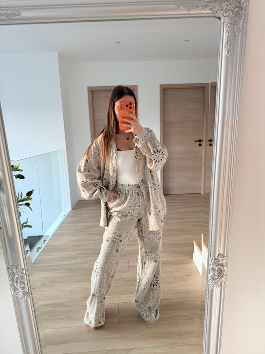 Ensemble gaze de coton nude