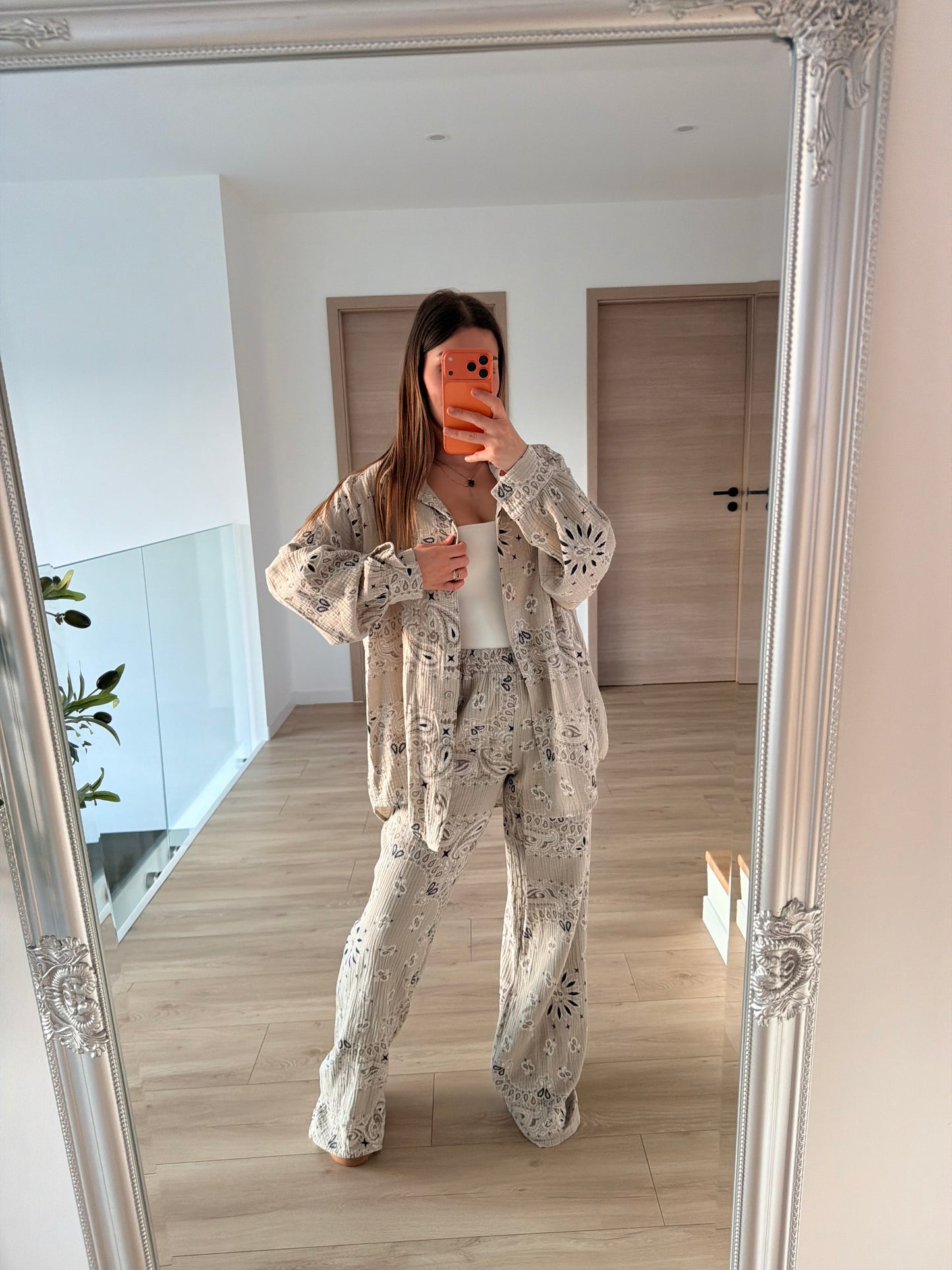 Ensemble gaze de coton nude
