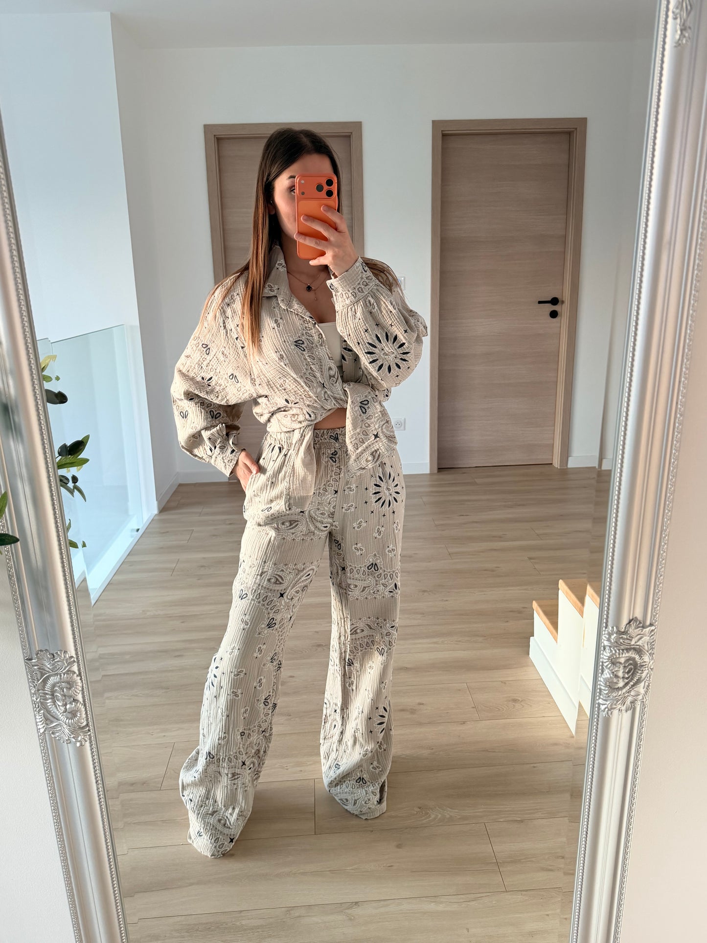 Ensemble gaze de coton nude
