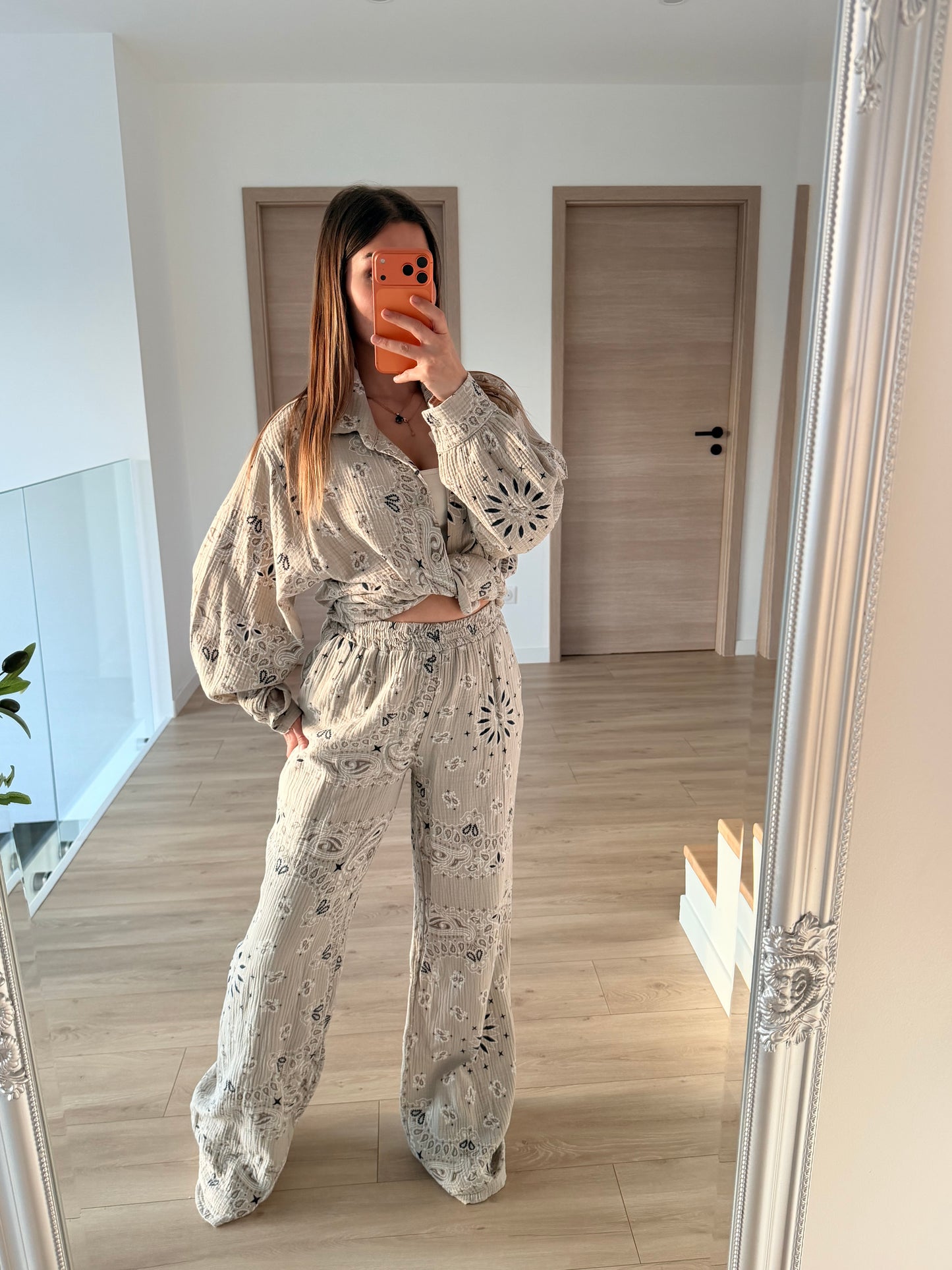 Ensemble gaze de coton nude
