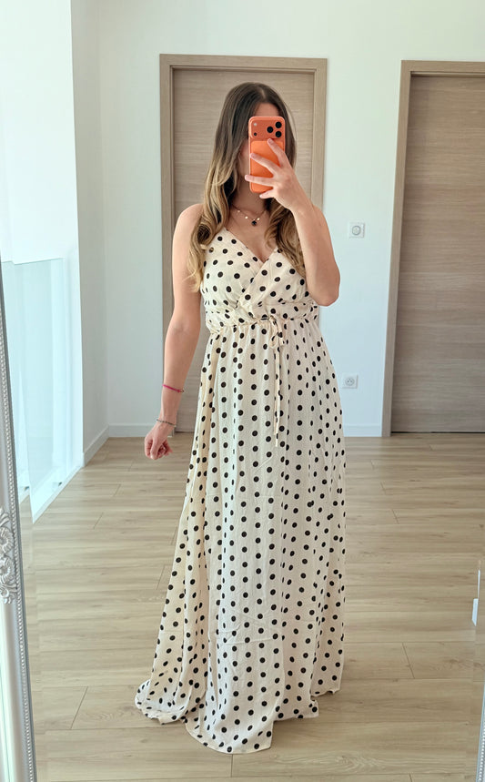 Robe à point blanc