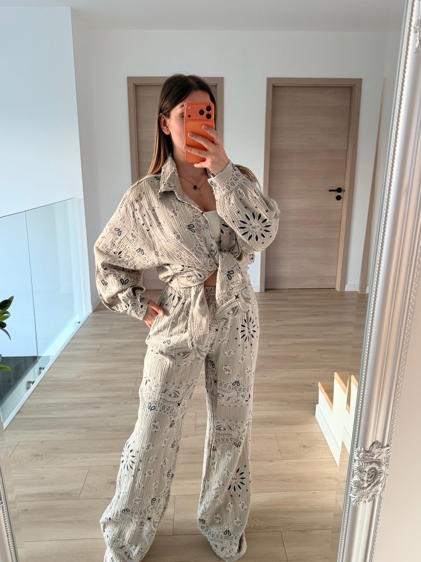 Ensemble gaze de coton nude