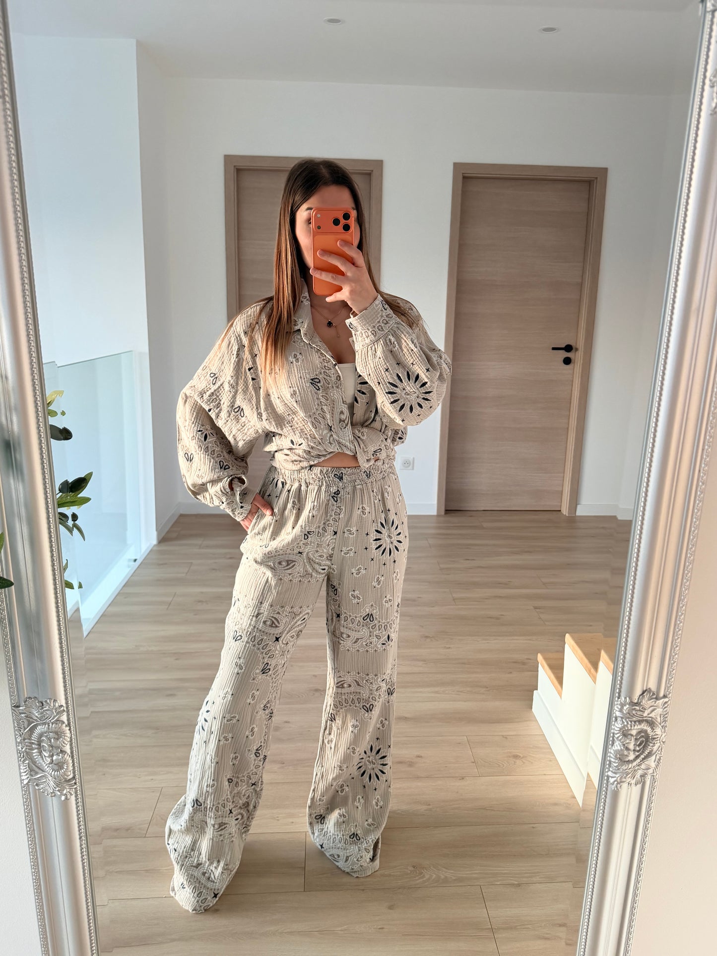 Ensemble gaze de coton nude