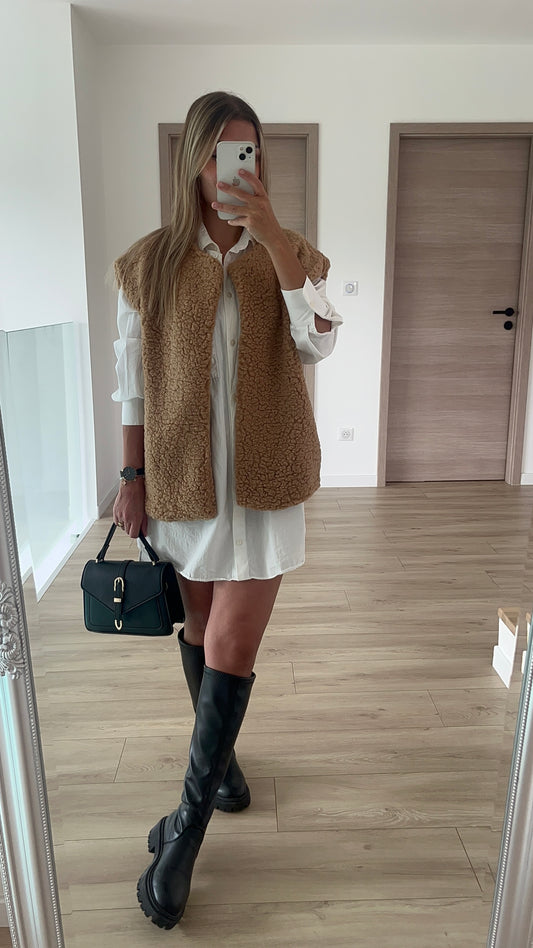 Veste sans manche beige